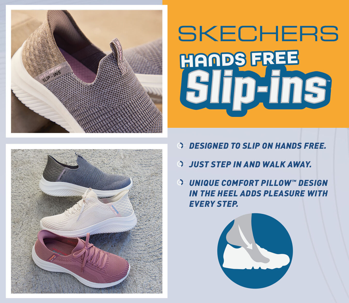 Enfilez un style confortable sans effort avec Skechers Slip-ins™ Mains Libres.