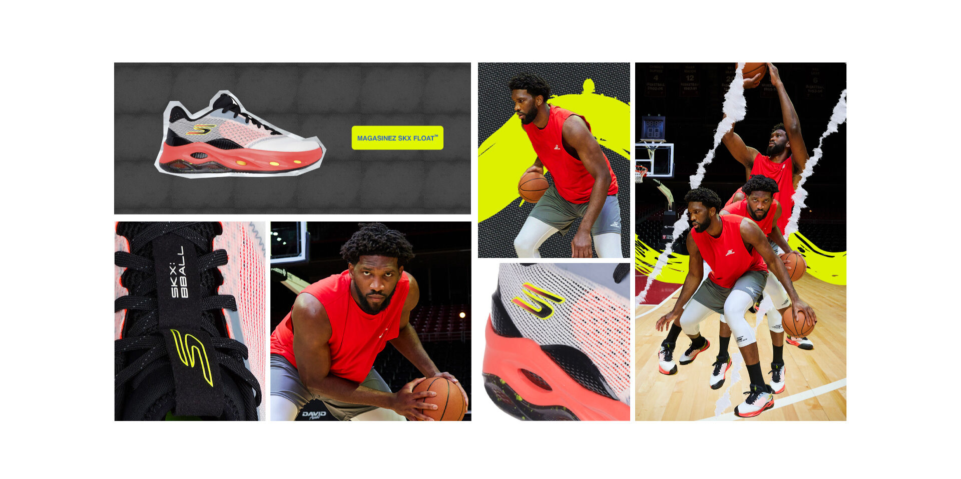 Joel Embiid grid playing basketball in SKX FLOAT