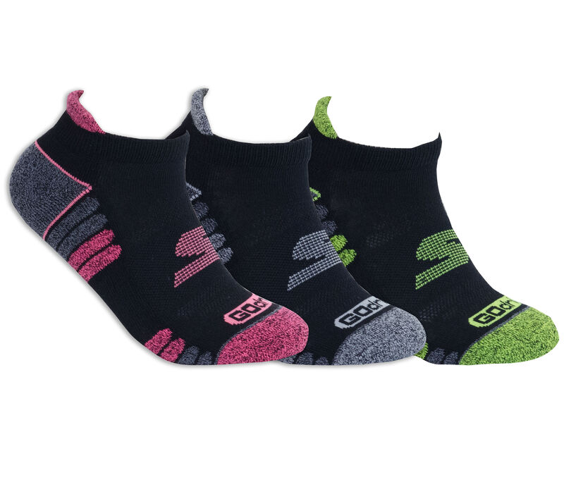 3 Pack GOdri Heathered Performance Socks, NOIR, largeimage number 0