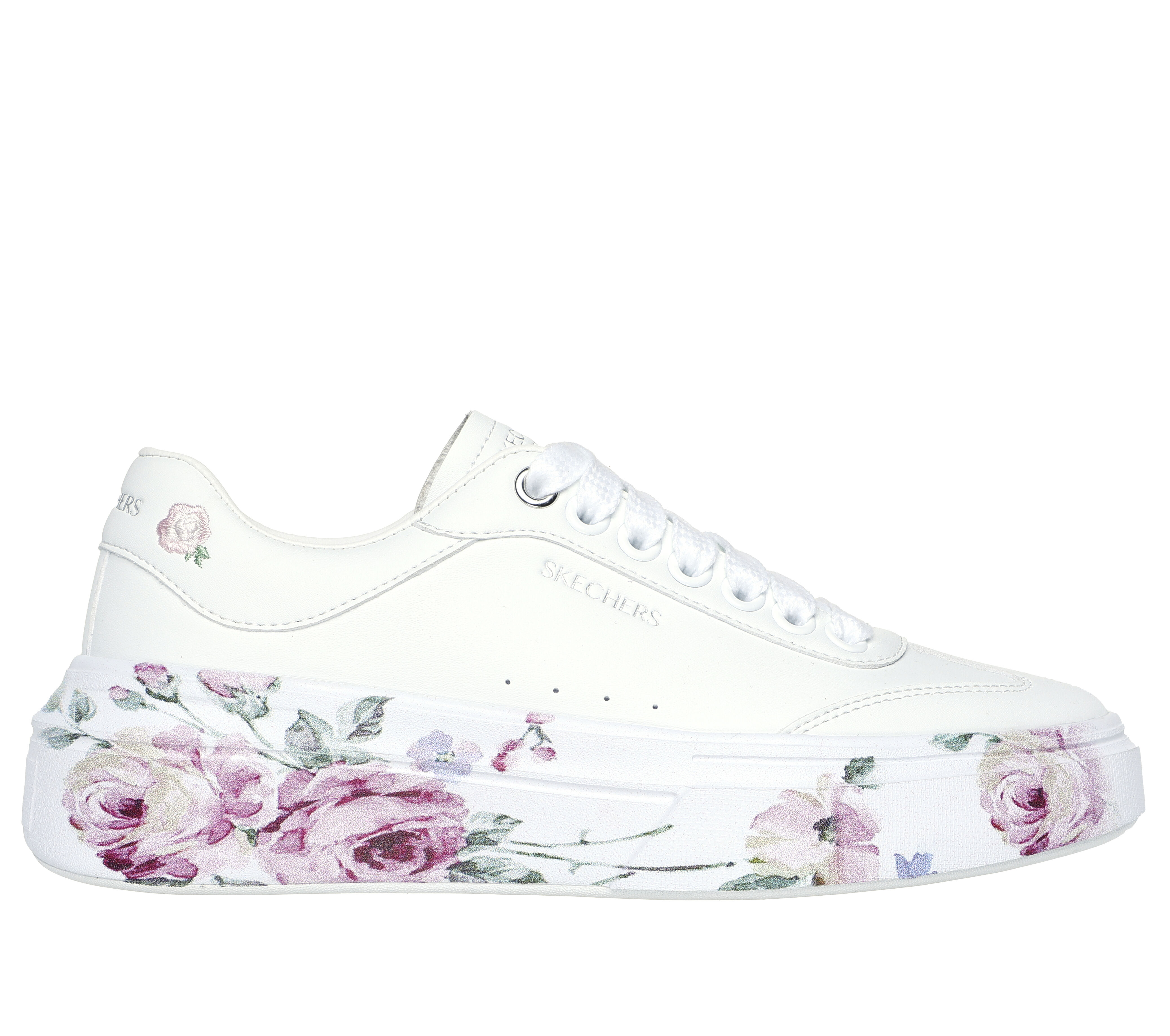 Pink skechers sale with flowers