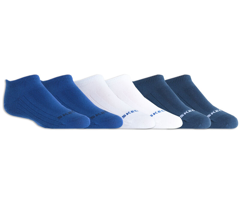 6 Pack Non Terry No Show Socks, BLEU, largeimage number 0