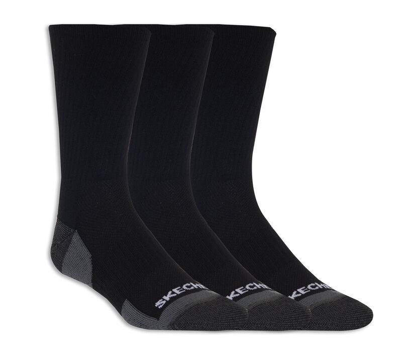 3 Pack Half Terry Crew Socks, NOIR, largeimage number 0