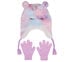 Cold Weather Plush Tie-Dye Unicorn Hat Set, MULTI, swatch