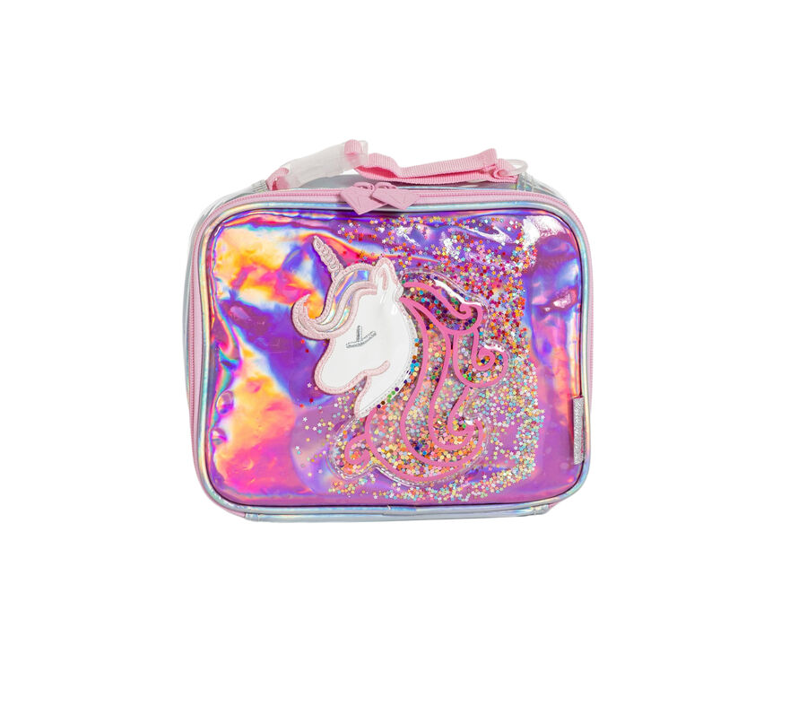 Skechers Accessories Confetti Unicorn Lunch Tote, BLANC, largeimage number 0