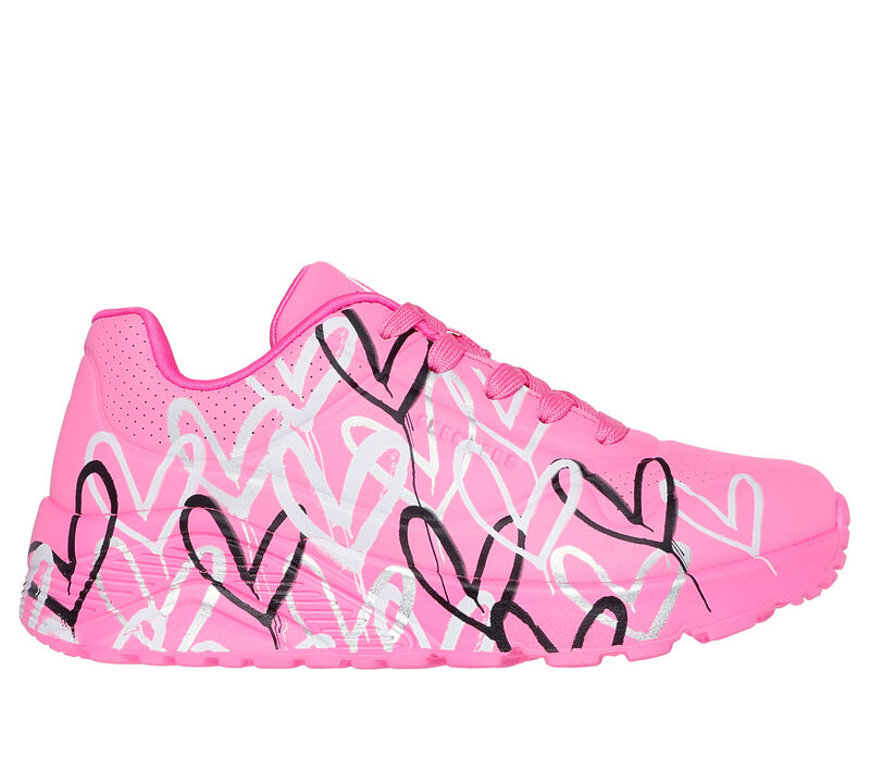 Skechers x JGoldcrown: Uno Lite - Metallic Love, HOT PINK / MULTI, largeimage number 0