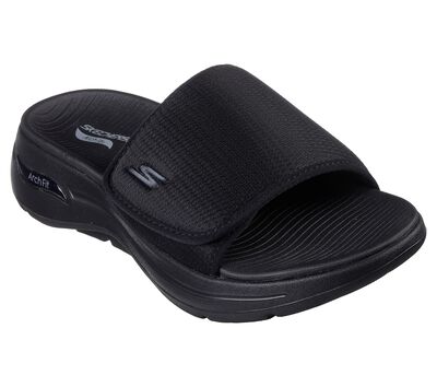 SKECHERS YOGA FOAM Flip Flops Black & Grey Thong Sandal Womens Size 7
