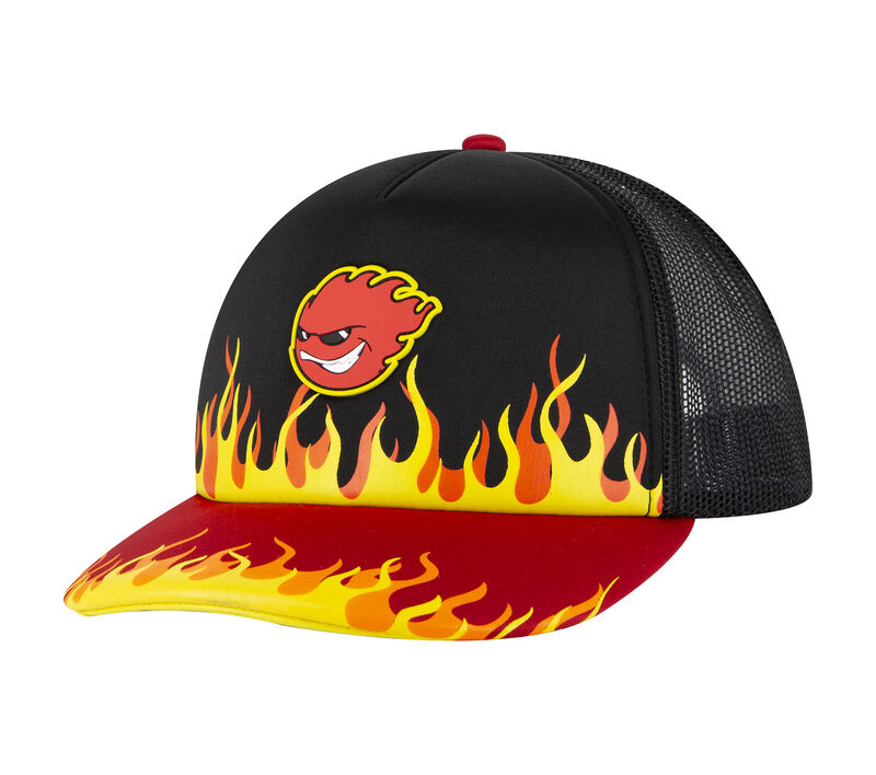 Flamin S Trucker Hat, BLACK, largeimage number 0