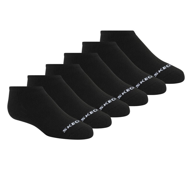 6 Pack Non Terry No Show Socks, NOIR, largeimage number 0