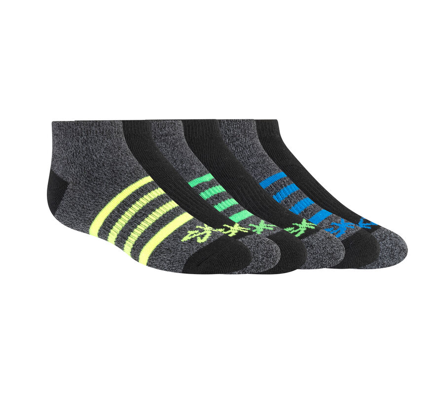 6 Pack Low Cut Marled Stripe Socks, BLACK, largeimage number 0