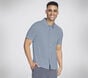 The GO WALK Air Short Sleeve Shirt, BLANC / BLEU, large image number 0