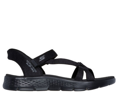 Skechers Yoga Mat Comfort Vinyasa Stone black/ silver Thong Sandal Womens  size 8