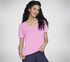 GO DRI Serene V-Neck Top, HOT PINK / WHITE, swatch