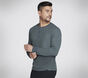 GO KNIT Waffle Henley, GREEN / BLACK, large image number 2