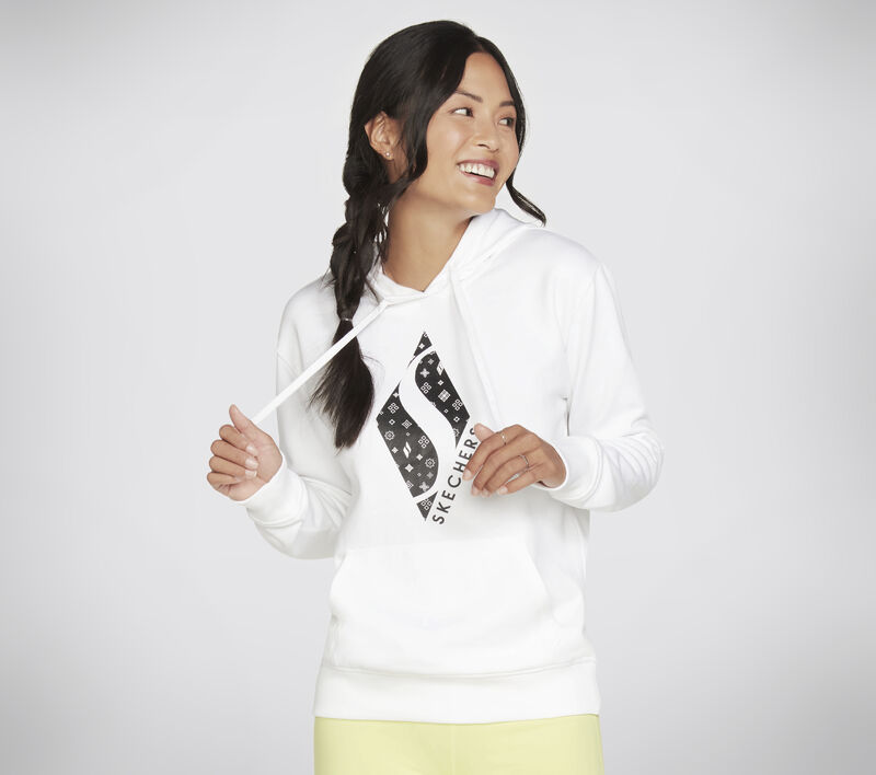 Skechers Diamond Status Pullover Hoodie, WHITE, largeimage number 0