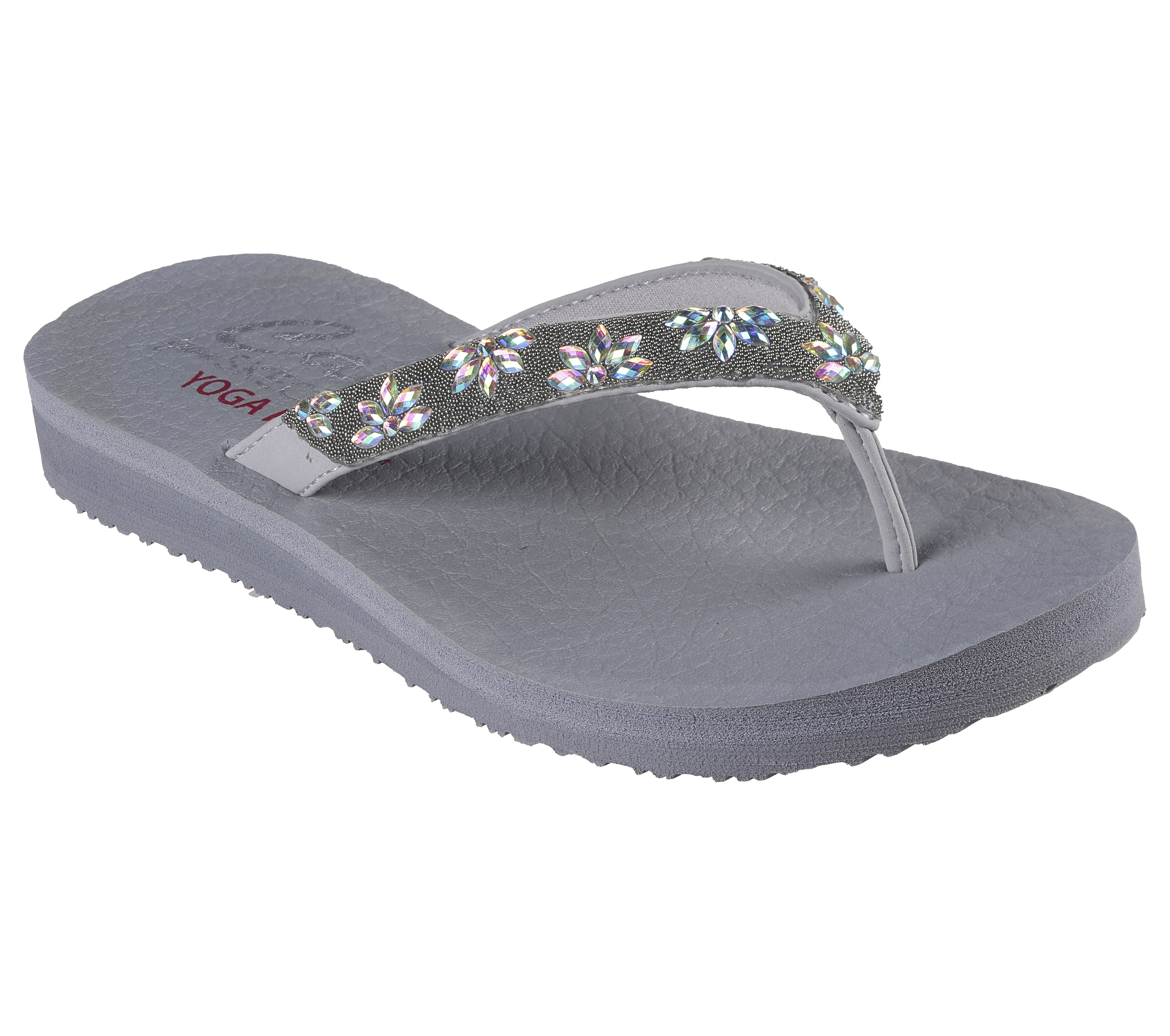  Skechers Women's Meditation-Love Letter Flip-Flop, Grey, 5