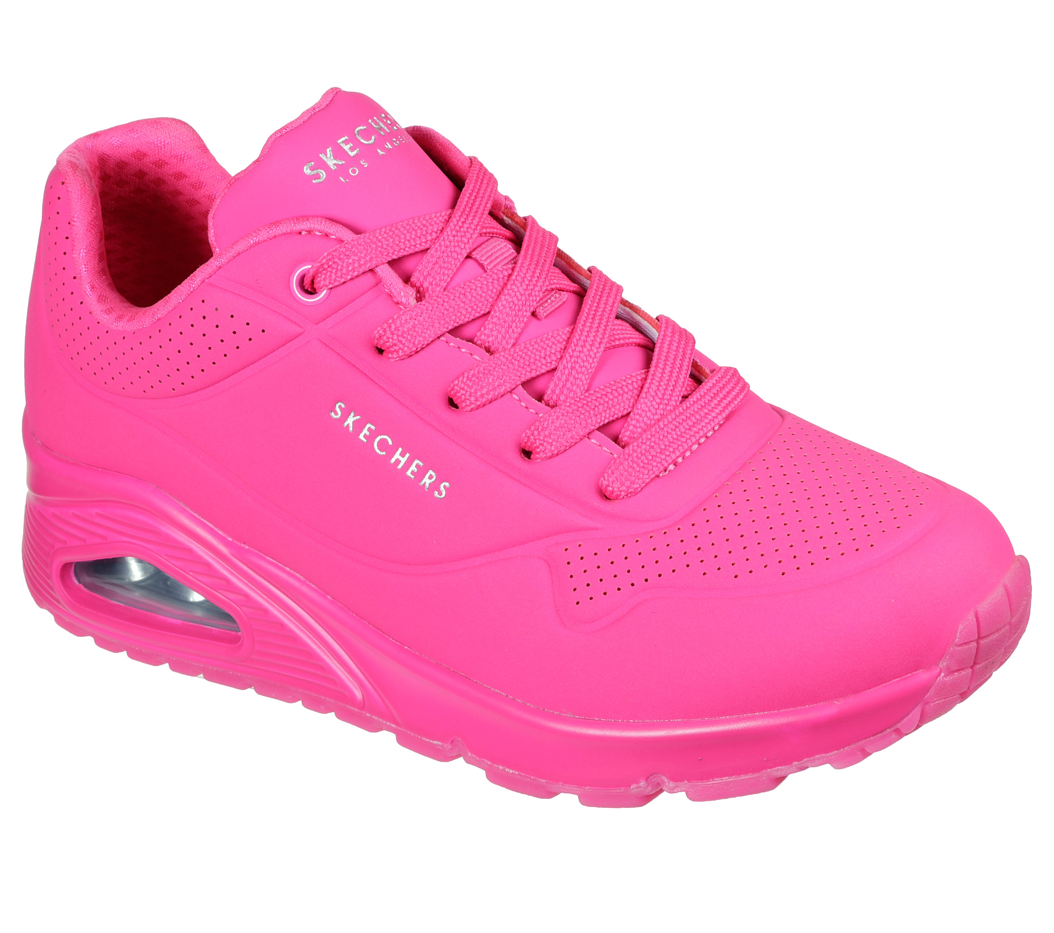 Skechers Wide Fit UNO - Trainers - hot pink durabuck/pink 
