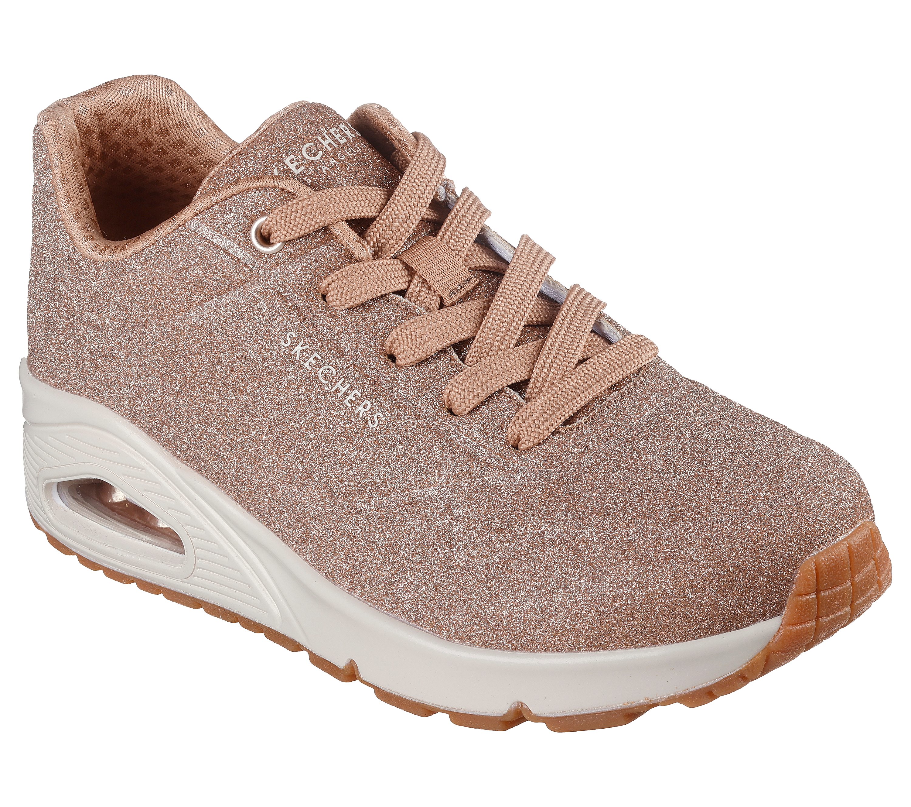 Gold skechers trainers on sale